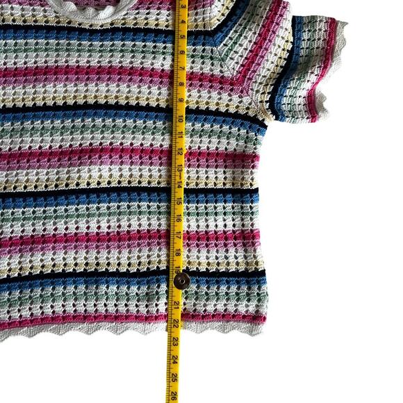 Gap Women’s Rainbow Crotchet Open Knit Top Multicolor Size XL - Picture 9 of 10